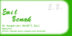 emil benak business card